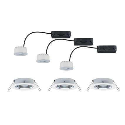 Paulmann 93942 - SET 3xLED/6,8W IP23 Lámpara empotrable regulable para el baño COIN 230V