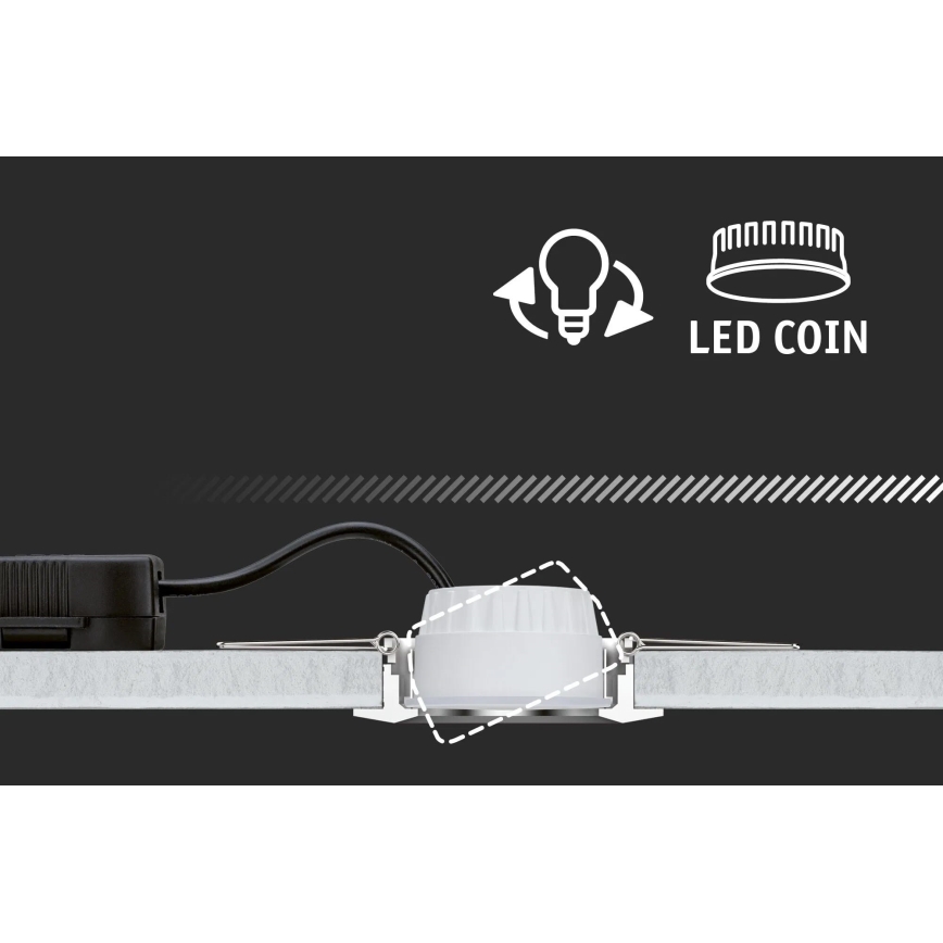 Paulmann 93942 - SET 3xLED/6,8W IP23 Lámpara empotrable regulable para el baño COIN 230V