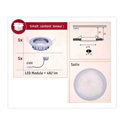 Paulmann 93959 - LED/7W IP44 Lámpara de baño regulable COIN 230V