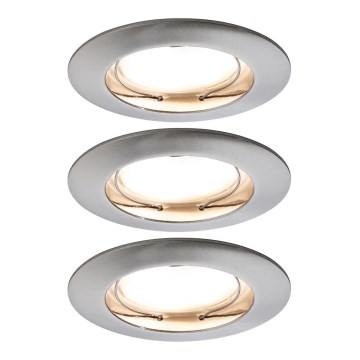Paulmann 93976 - SET 3xLED/6,8W IP44 Lámpara empotrable de baño COIN 230V