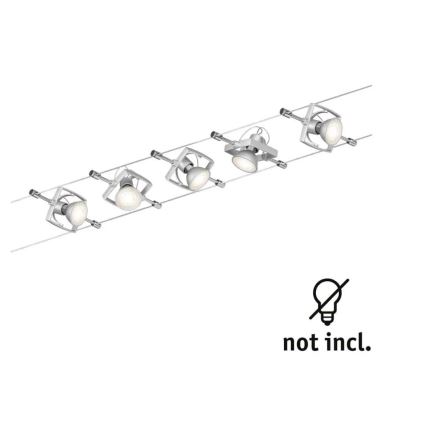 Paulmann 94133 - SET 5xGU5,3/10W Foco para sistema de cable MAC 230V cromo mate