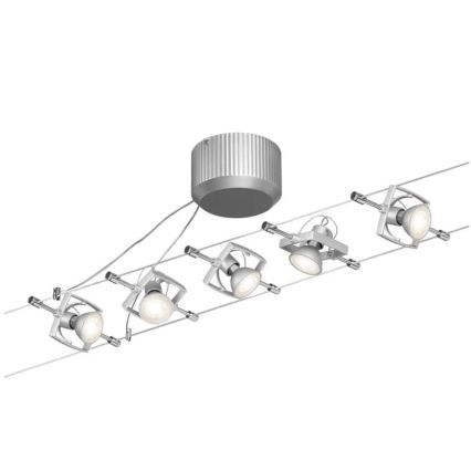 Paulmann 94133 - SET 5xGU5,3/10W Foco para sistema de cable MAC 230V cromo mate