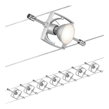 Paulmann 94152 - SET 7xGU5.3/10W Foco para sistema de cable MAC 230V cromo mate