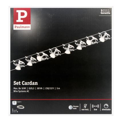 Paulmann 94153 - JUEGO 8xGU5,3/10W Foco para sistema de cadenas CARDAN 230V