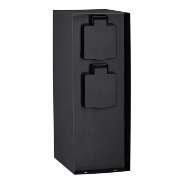 Paulmann 94315 - Columna de enchufe para exterior con sensor crepuscular RIO 3Z 230V IP44
