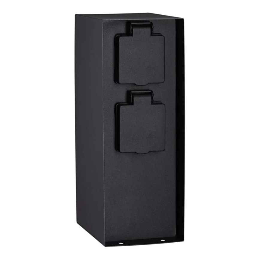 Paulmann 94315 - Columna de enchufe para exterior con sensor crepuscular RIO 3Z 230V IP44