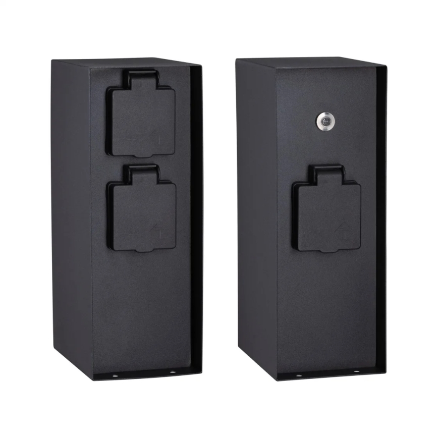 Paulmann 94315 - Columna de enchufe para exterior con sensor crepuscular RIO 3Z 230V IP44