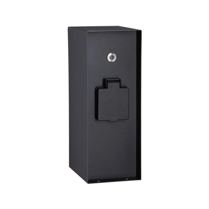 Paulmann 94315 - Columna de enchufe para exterior con sensor crepuscular RIO 3Z 230V IP44