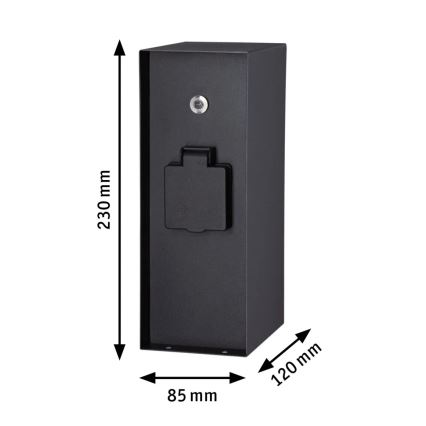 Paulmann 94315 - Columna de enchufe para exterior con sensor crepuscular RIO 3Z 230V IP44
