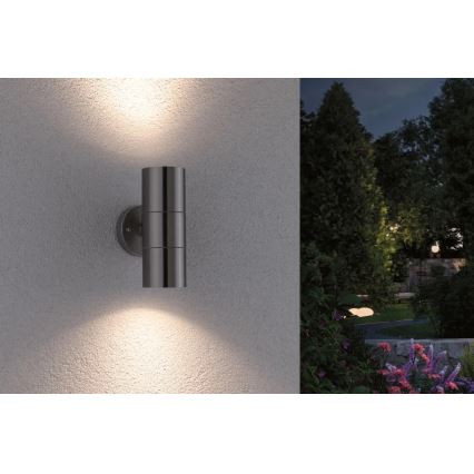 Paulmann 94331 - 2xGU10/10W IP44 Aplique de exterior FLAME 230V