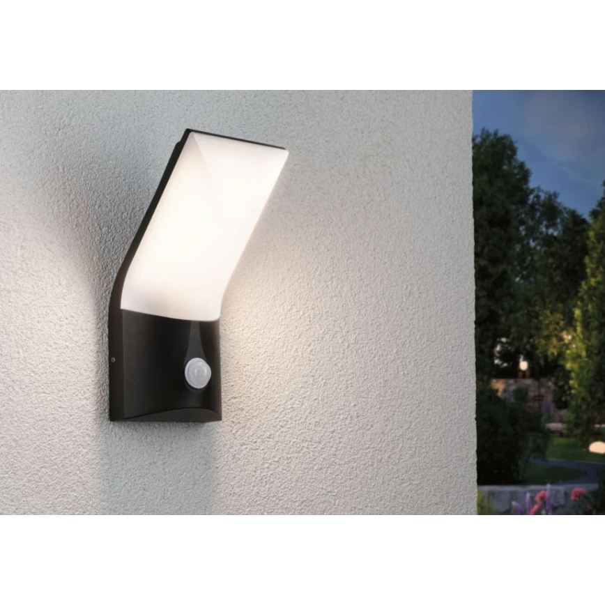 Paulmann 94402 - LED/10W IP44 Aplique para exterior con sensor ADYA 230V