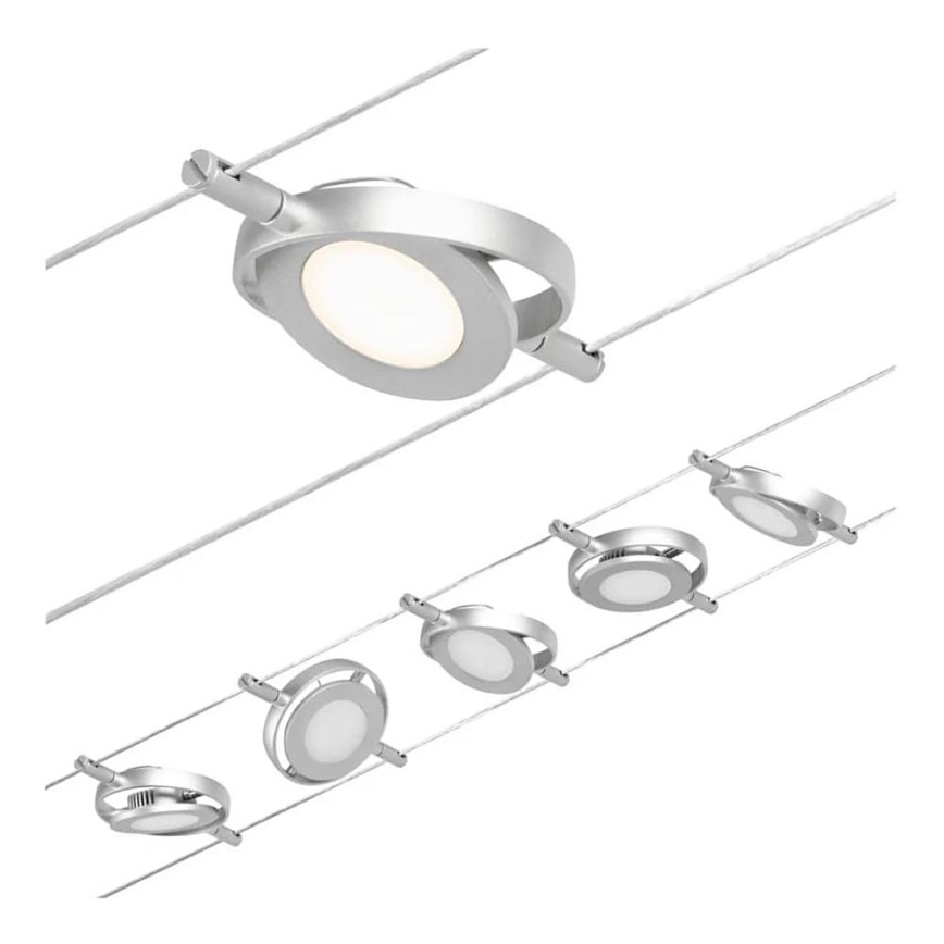 Paulmann 94414 - SET 5xLED/4,5W Foco para sistema de cable ROUNDMAC 230V cromo brillante