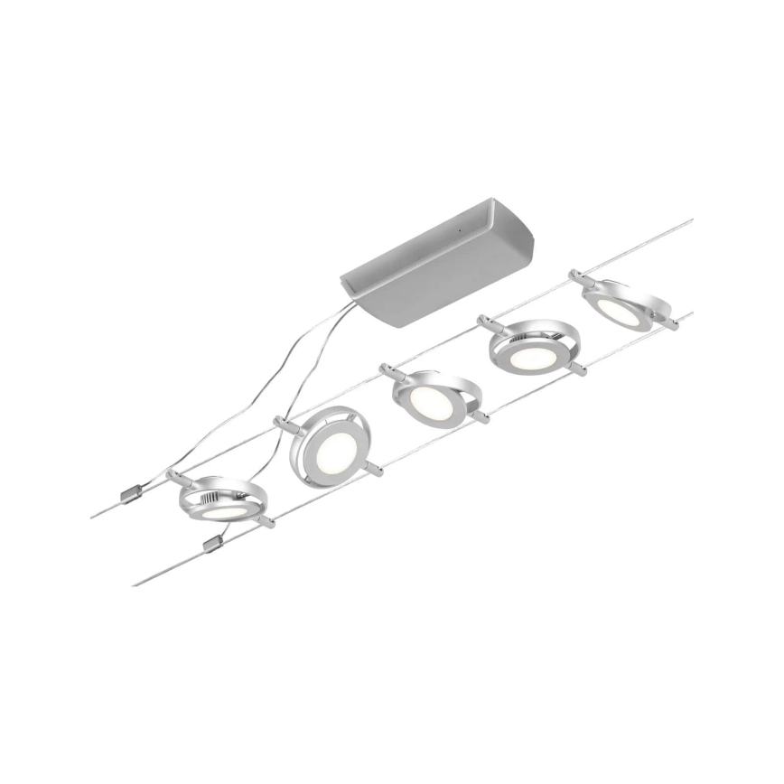 Paulmann 94414 - SET 5xLED/4,5W Foco para sistema de cable ROUNDMAC 230V cromo brillante