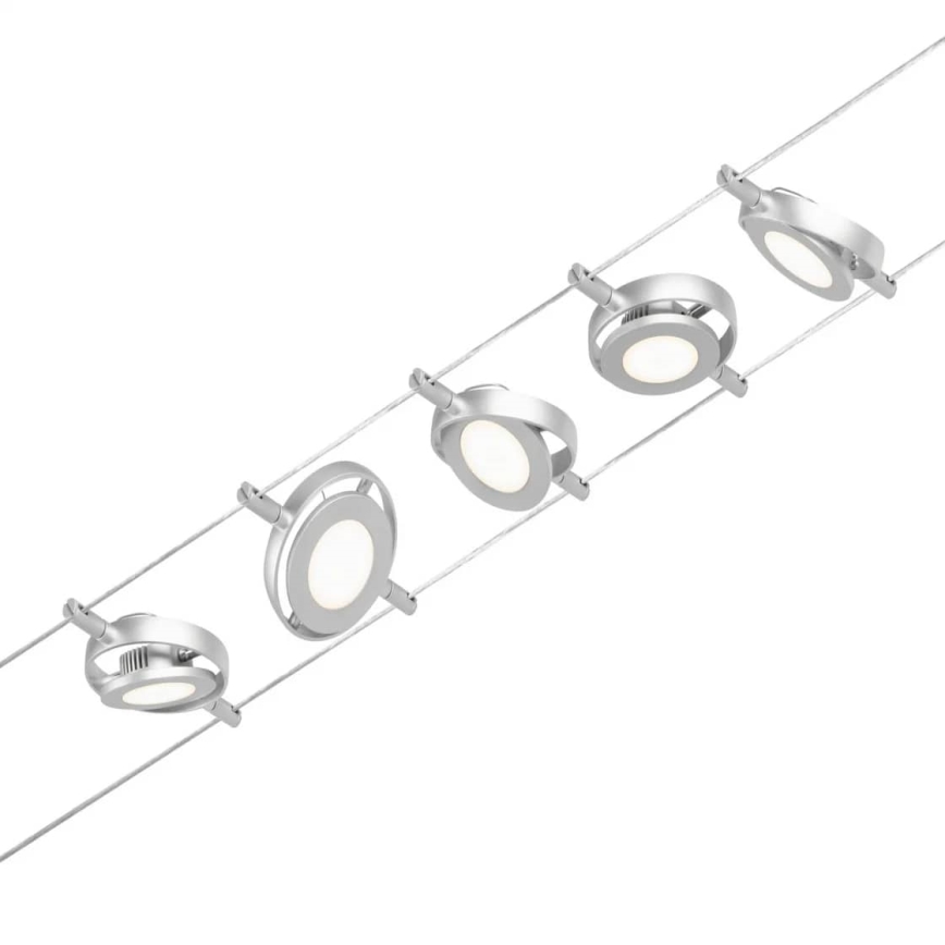 Paulmann 94414 - SET 5xLED/4,5W Foco para sistema de cable ROUNDMAC 230V cromo brillante