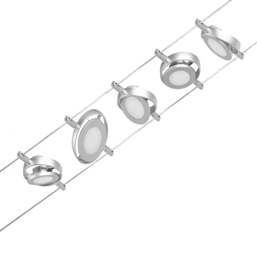 Paulmann 94414 - SET 5xLED/4,5W Foco para sistema de cable ROUNDMAC 230V cromo brillante