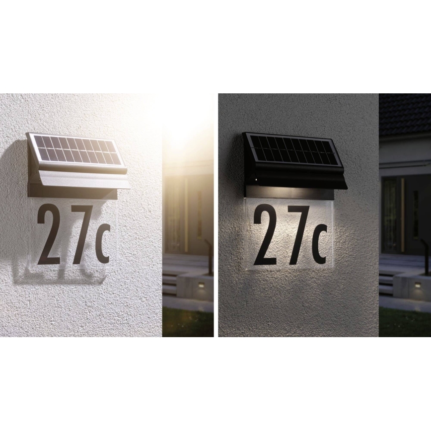 Paulmann 94694 - LED/0,2W IP44 Número de casa solar NEDA 3,7V 1800 mAh