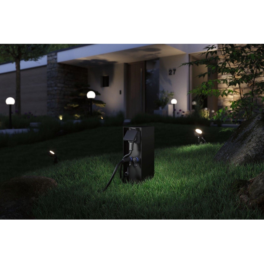 Paulmann 94700 - Columna de enchufe para exterior RIO 2Z SCHUKO 230V IP44