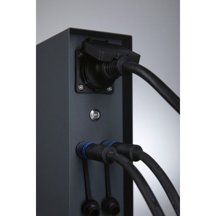 Paulmann 94701 - Columna de enchufe para exterior con sensor crepuscular RIO 2Z 230V IP44