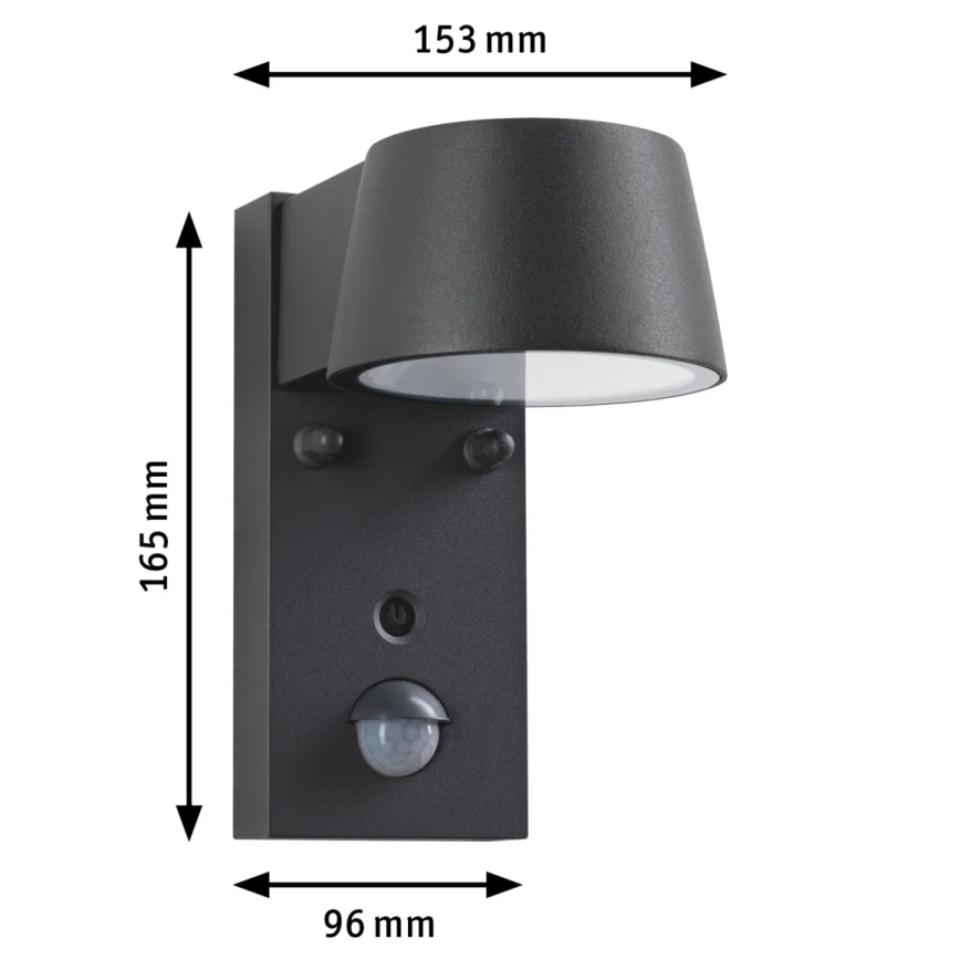 Paulmann 94714 - LED/6W IP44 Aplique para exterior con sensor CAPERA 230V 2200/3000K
