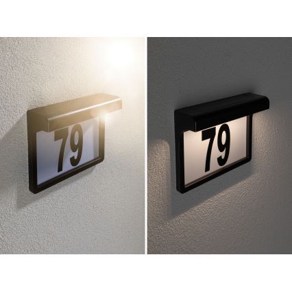 Paulmann 95388 - LED/0,05W IP44 Número de casa solar con sensor DAYTON 4,8V