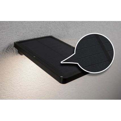 Paulmann 95393 - LED/4W IP44 Aplique solar regulable con sensor SOLVEIG 3,7V 2000 mAh