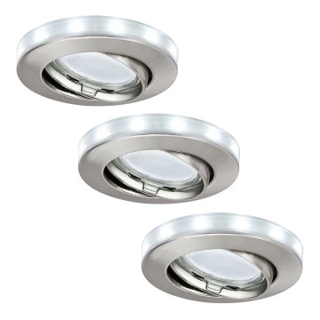 Paulmann 98886 - SET 3x Iluminación LED para el baño STAR 3xGU10/11W/230V+1,5W/12V