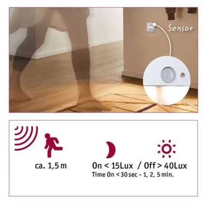 Paulmann  93134 - LED/1,2W Iluminación de escalera con sensor EDGE 230V cromo mate
