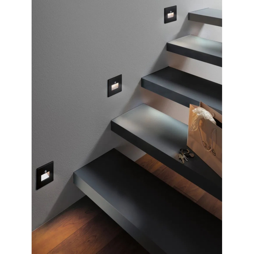 Paulmann  93135 - LED/1,2W Iluminación de escalera con sensor EDGE 230V negro