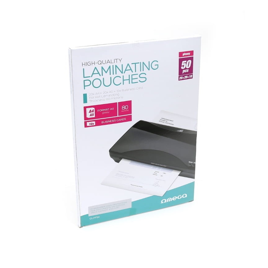 Película de laminación A4 20 piezas + A5 20 piezas + tarjeta de visita 10 piezas