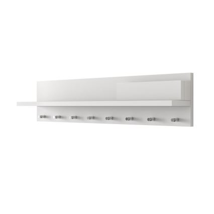 Percha de pared con estante 18x80 cm blanco