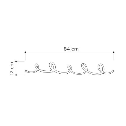 Percha de pared SING 84x12 cm negro