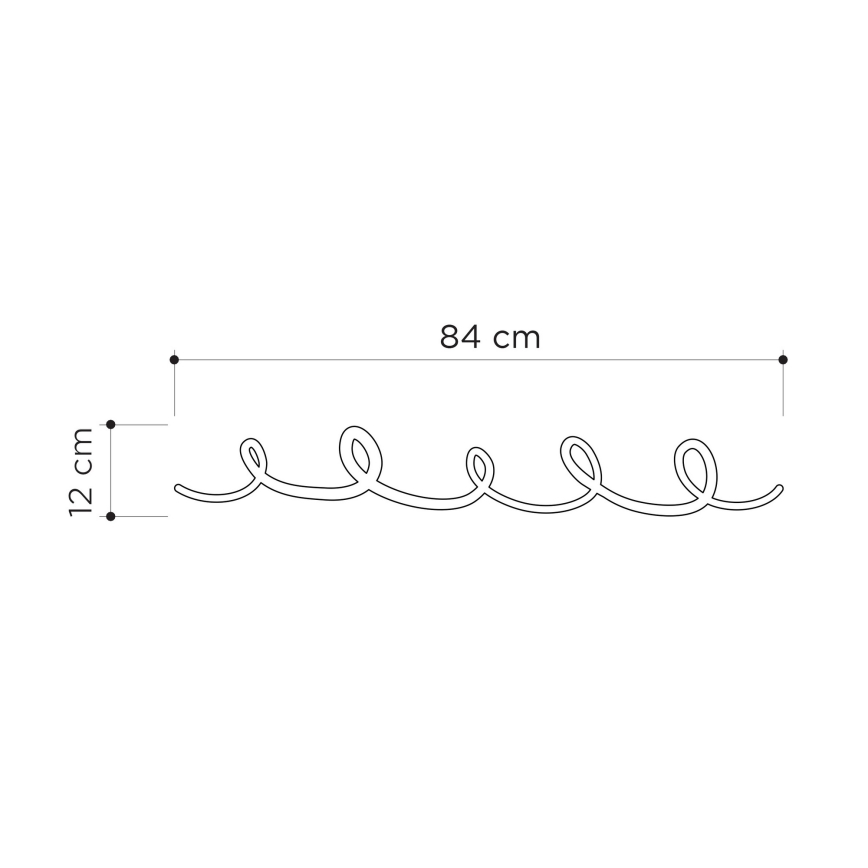 Percha de pared SING 84x12 cm negro