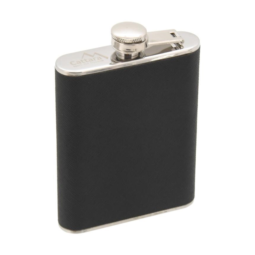 Petaca con estuche para puros 175 ml negro