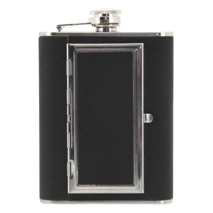Petaca con estuche para puros 175 ml negro