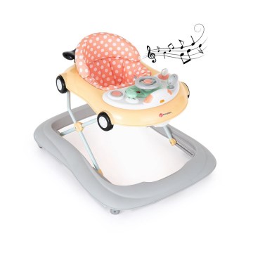 PETITE&MARS - Andador para bebés con una melodía CABRIO 2xAA naranja