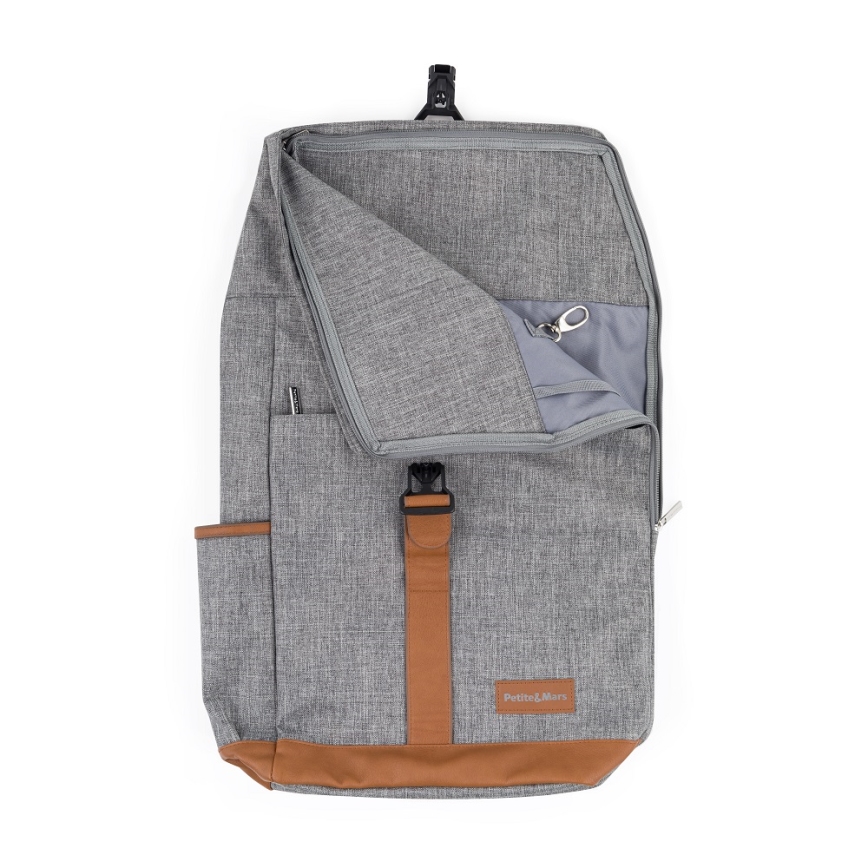 PETITE&MARS - Mochila de Pañales para Bebé para cochecito JACKOB gris
