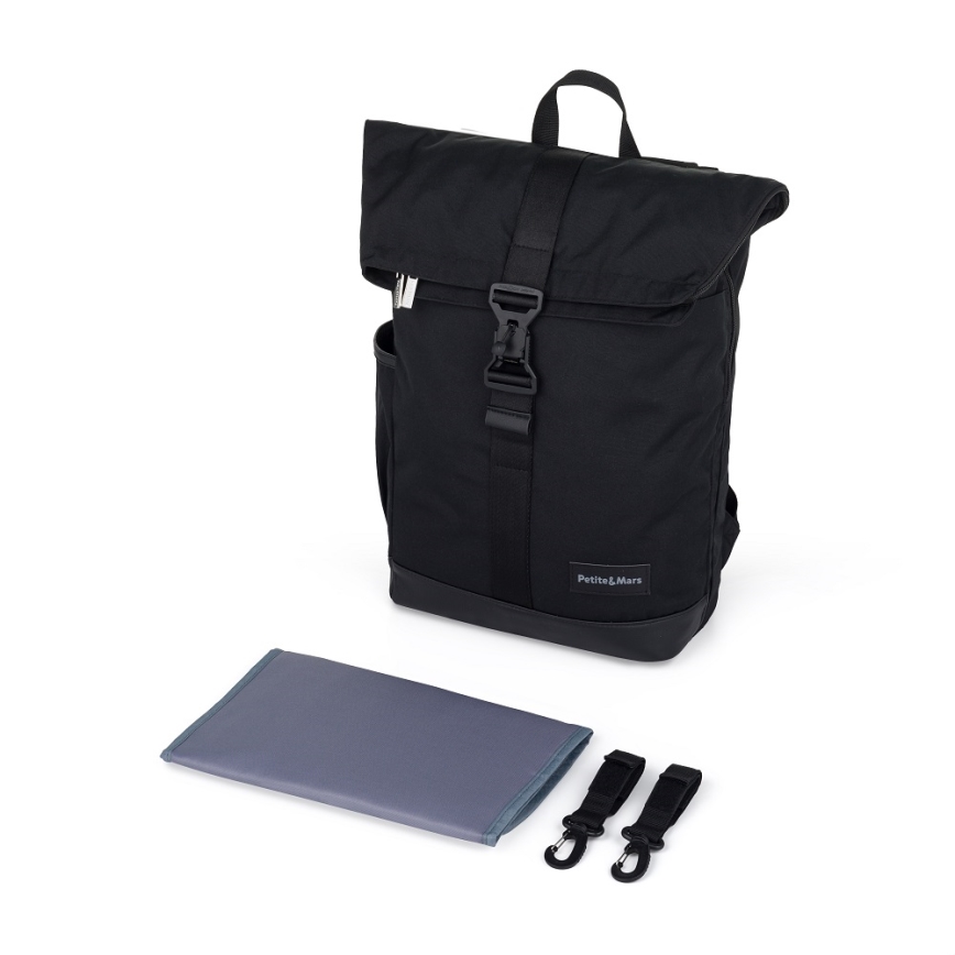 PETITE&MARS - Mochila de Pañales para Bebé para cochecito JACKOB negro