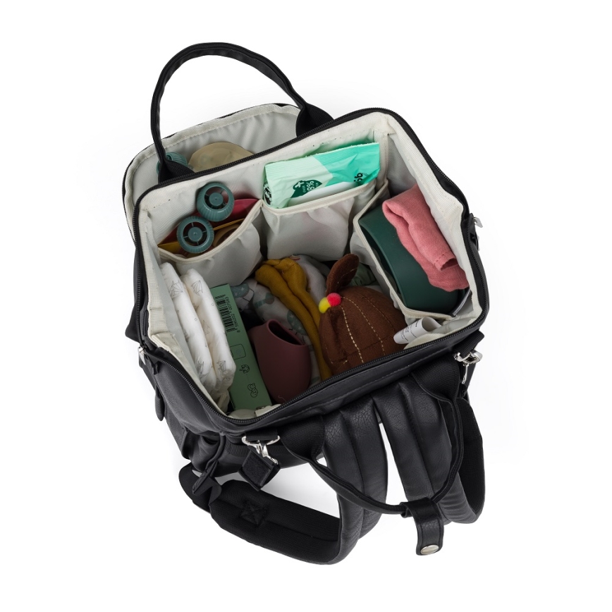 PETITE&MARS - Mochila de Pañales para Bebé para cochecito JASPER negro