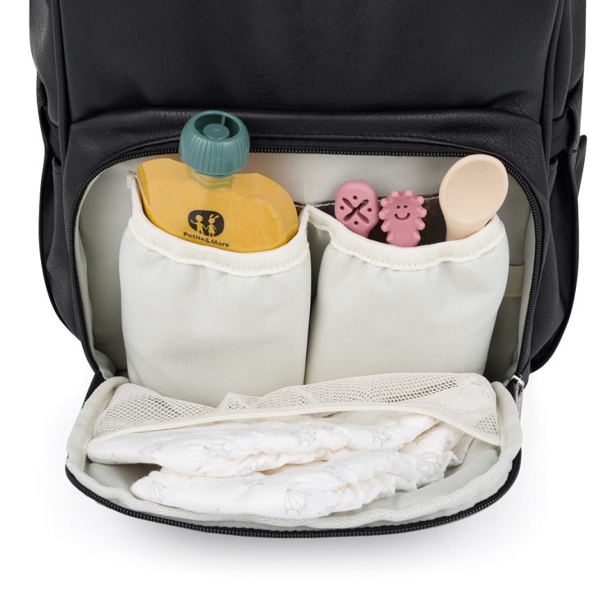 PETITE&MARS - Mochila de Pañales para Bebé para cochecito JASPER negro