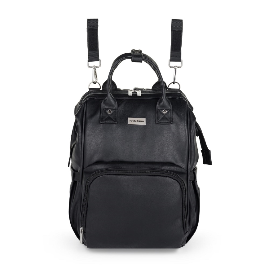PETITE&MARS - Mochila de Pañales para Bebé para cochecito JASPER negro