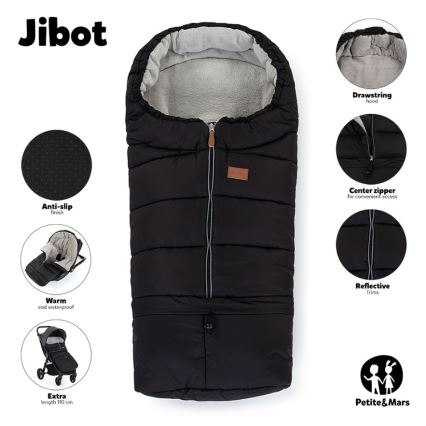 PETITE&MARS - SET Saco de bebé 3en1 JIBOT + cubremanos para cochecito Azul