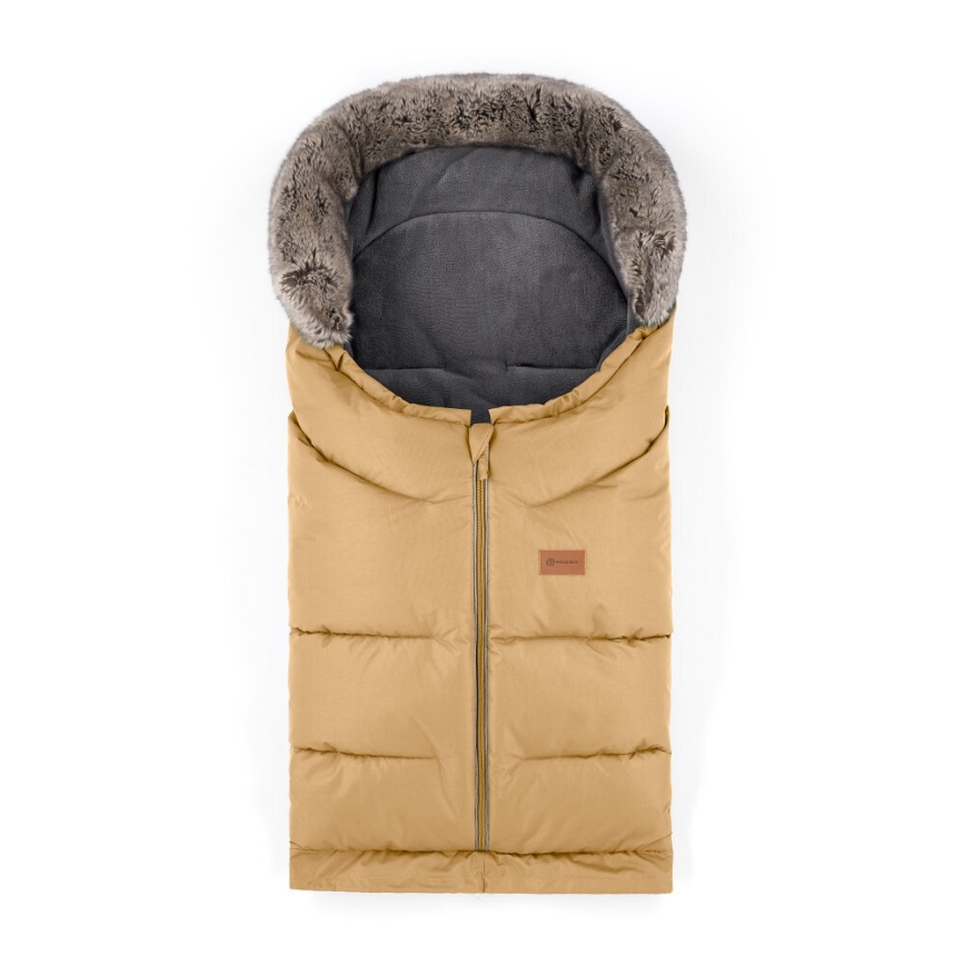 PETITE&MARS - SET Saco de Dormir para Bebé 4en1 ARCTIC + fundas para cochecito FURRY Elegant Caramel