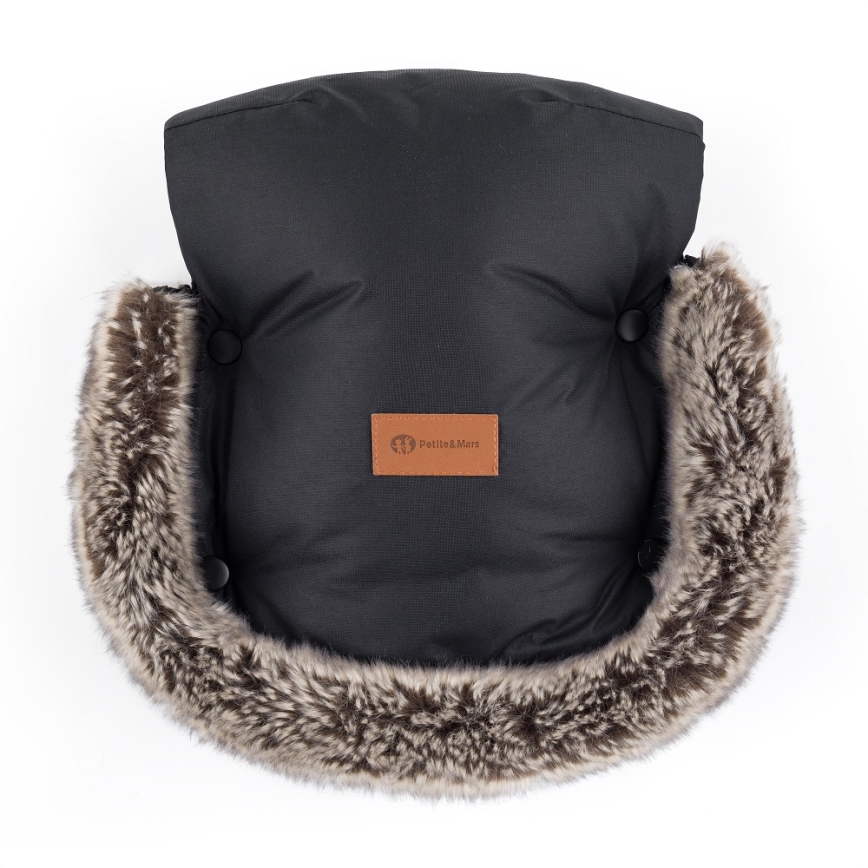 PETITE&MARS - SET Saco de Dormir para Bebé 4en1 ARCTIC + fundas para cochecito FURRY Forever Black