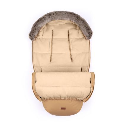 PETITE&MARS - SET Saco de Dormir para Bebé 4en1 COMFY + fundas para cochecito FURRY Elegant Caramel
