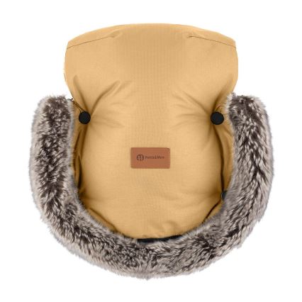 PETITE&MARS - SET Saco de Dormir para Bebé 4en1 COMFY + fundas para cochecito FURRY Elegant Caramel