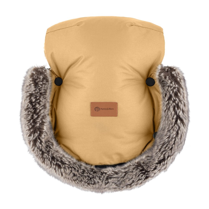 PETITE&MARS - SET Saco de Dormir para Bebé 4en1 COMFY + fundas para cochecito FURRY Elegant Caramel