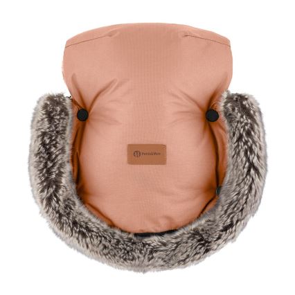 PETITE&MARS - SET Saco de Dormir para Bebé 4en1 COMFY + fundas para cochecito FURRY Pastel Peach