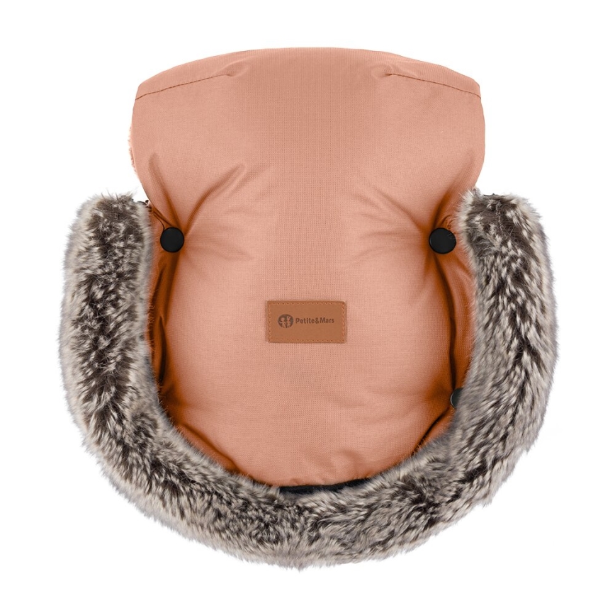 PETITE&MARS - SET Saco de Dormir para Bebé 4en1 COMFY + fundas para cochecito FURRY Pastel Peach