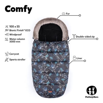 PETITE&MARS - SET Saco de Dormir para Bebé 4en1 COMFY + fundas para cochecito FURRY Pastel Peach