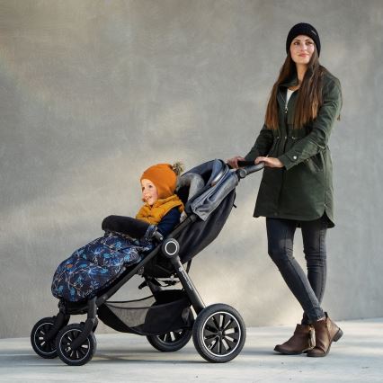 PETITE&MARS - SET Saco de Dormir para Bebé 4en1 COMFY Stylish Beauty + fundas para cochecito FURRY Forever Black